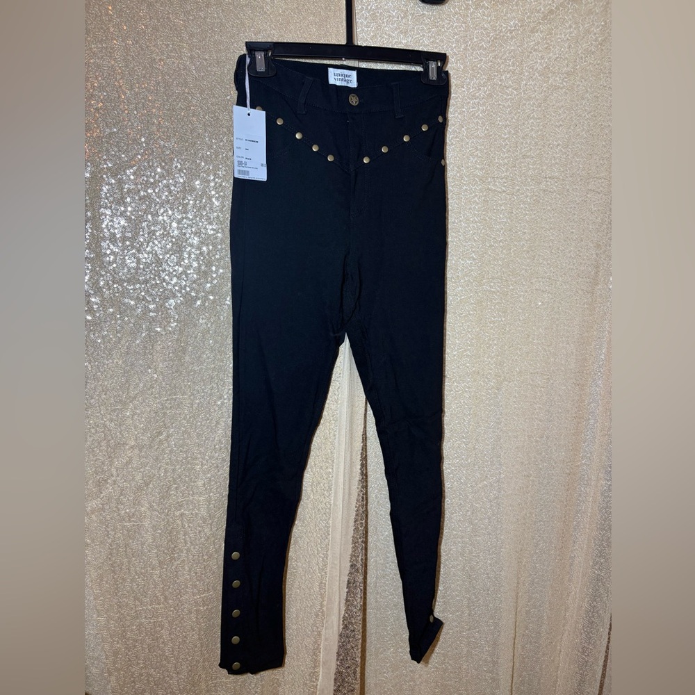 Unique Vintage Skinny Cowgirl Black Pants